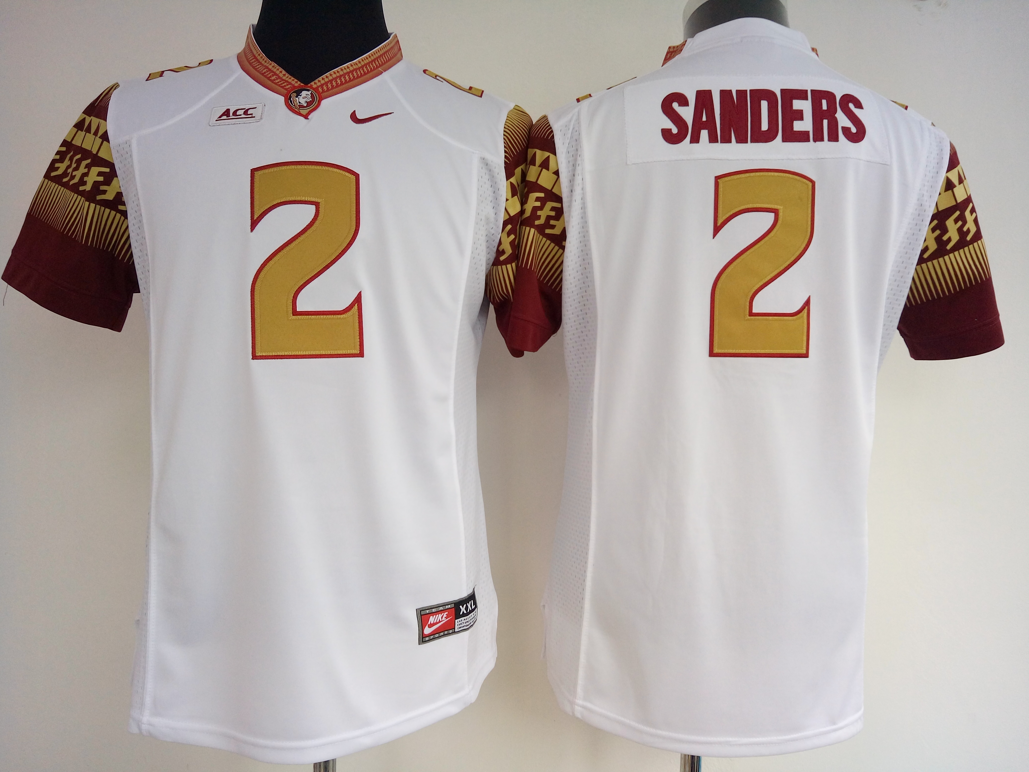 NCAA Womens Florida State Seminoles White #2 Sanders jerseys->women ncaa jersey->Women Jersey